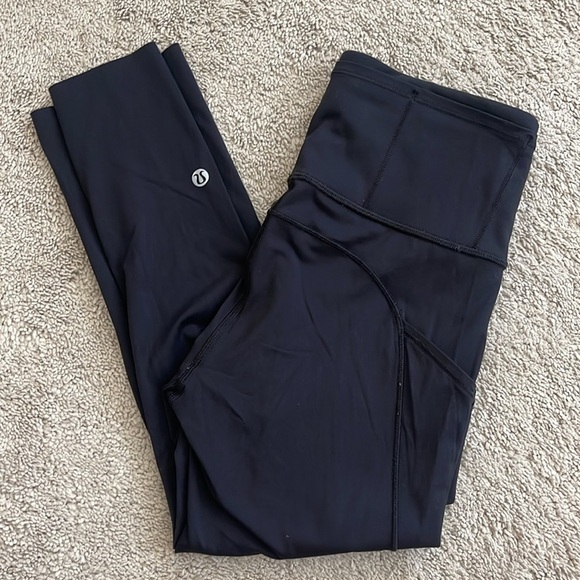 Lululemon Fast & Free Crop Legging 19” High Waist Pockets Black Size 4 - Picture 5 of 6